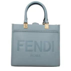 Fendi Hand Bags Sunshine Women Blue Leather/Anise