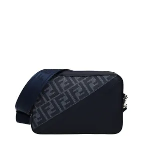 Fendi Shoulder Bags Camera Case Men Fabric Blue/Denim