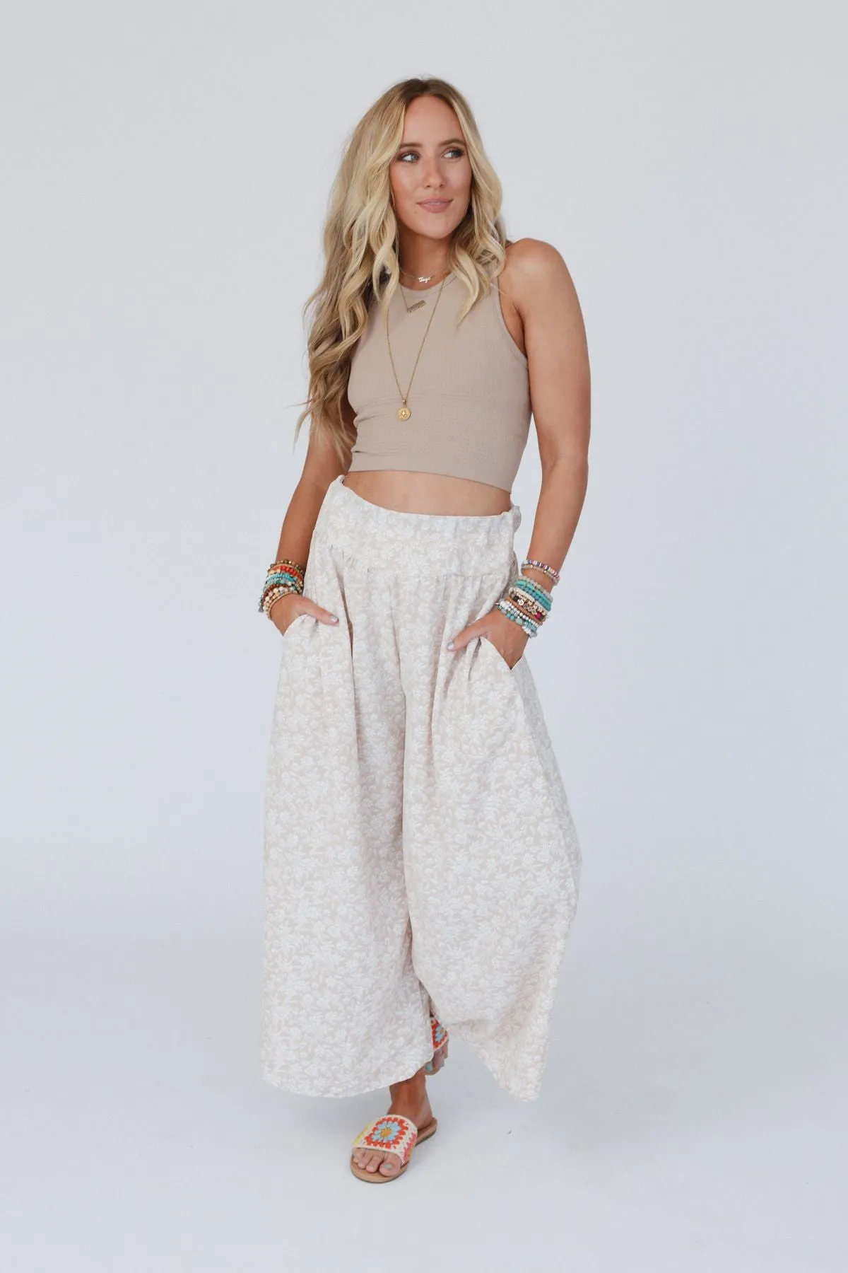 Flowin' Easy Wide Leg Pants - Taupe