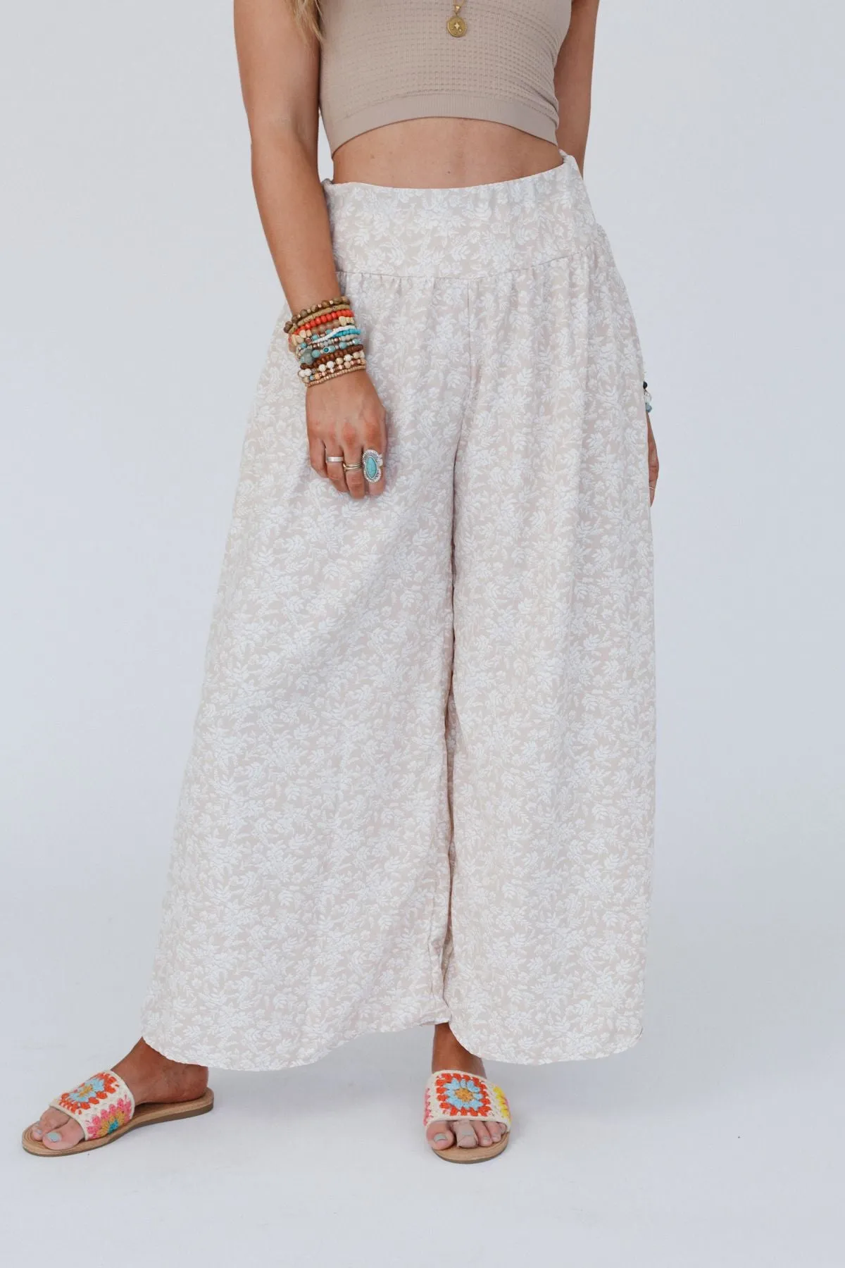 Flowin' Easy Wide Leg Pants - Taupe