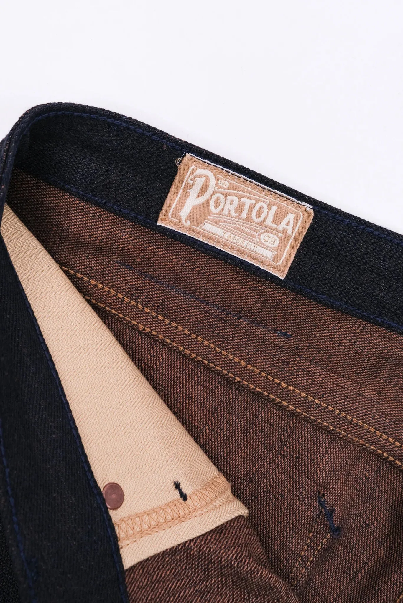 Freenote Cloth Portola - 16oz Blue Brown Denim