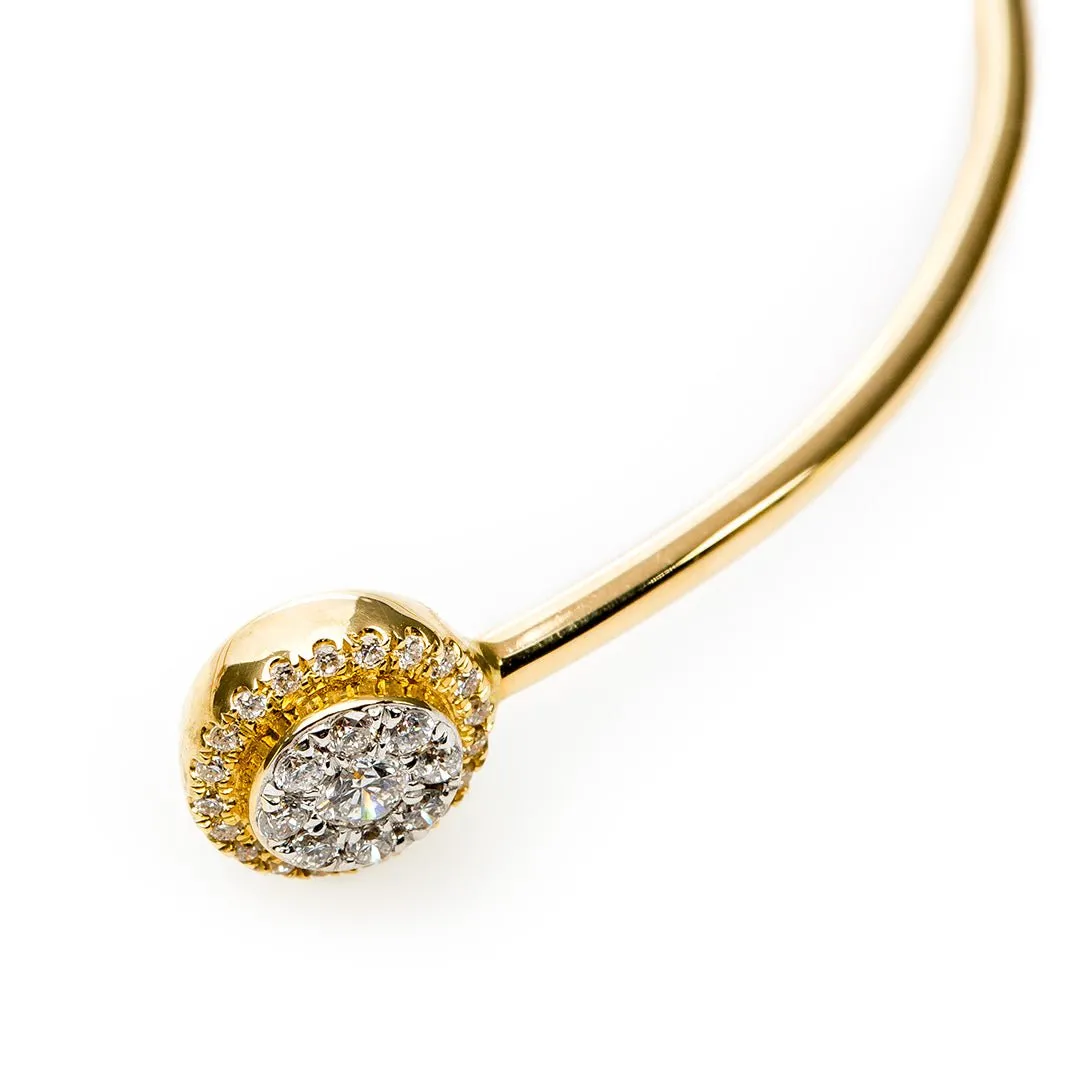 Gold & Diamond Halo Bangle