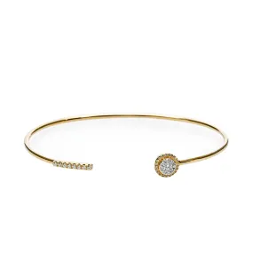 Gold & Diamond Halo Bangle