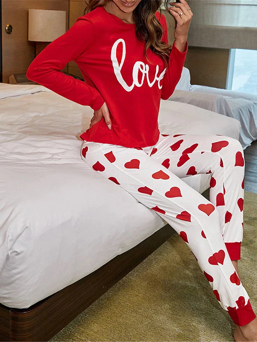 Heartfelt Women's Pajama Set for Valentine's Day