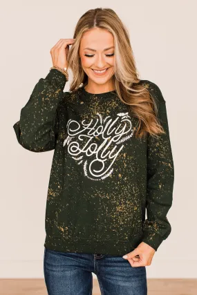 Holly Jolly Bleached Pullover- Wintergreen