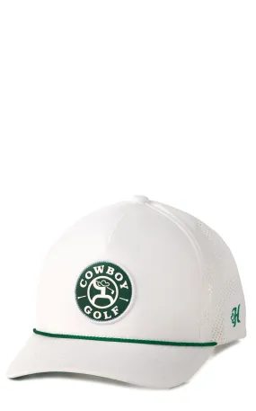 Hooey Men's White & Round Golf Course Cowboy Golf Logo Patch Cap