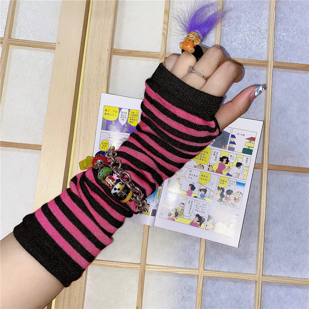 INS HARAJUKU FASHION STRIPED GLOVES BY77731