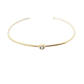 Jewellery | 18ct Gold Plated Blue Topaz Gem Bangle | Harfi