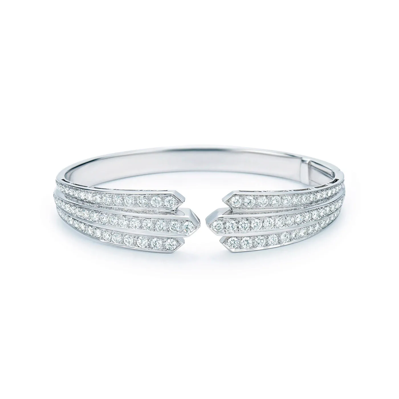 KWIAT Cascade Open Bangle with Diamonds B-15447-0-DIA-18KW