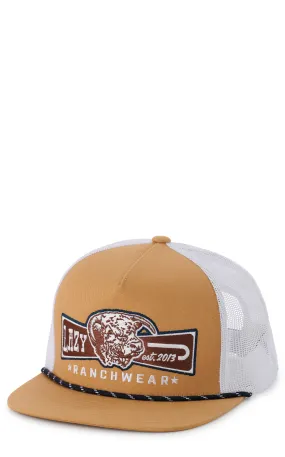 Lazy J Ranch Wear Men's Honey Mustard & White Banner Logo Patch Cap