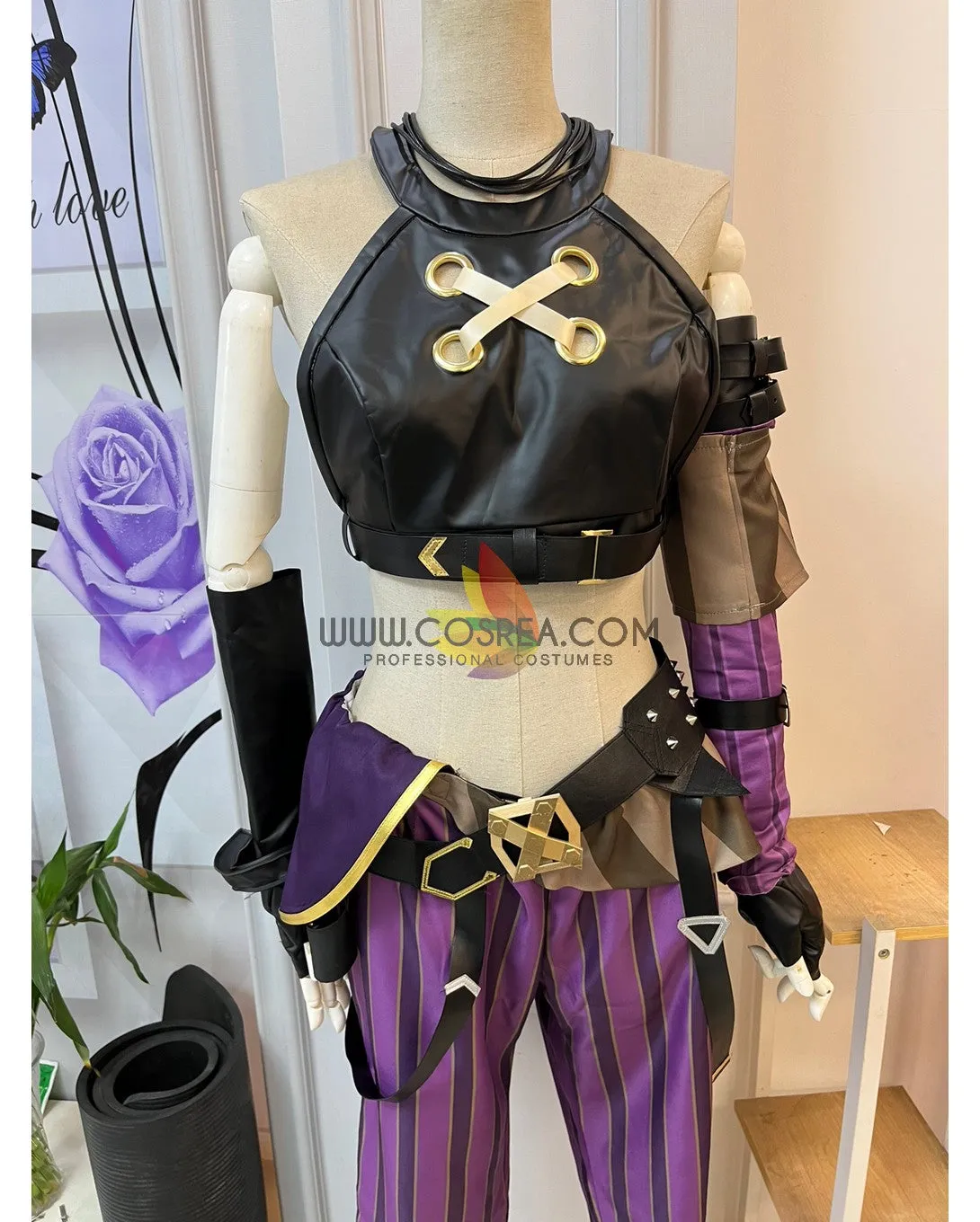 League of Legends Jinx Arcane PU Leather Cosplay Costume