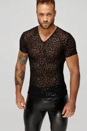 Leopard Flock V-Neck T-Shirt