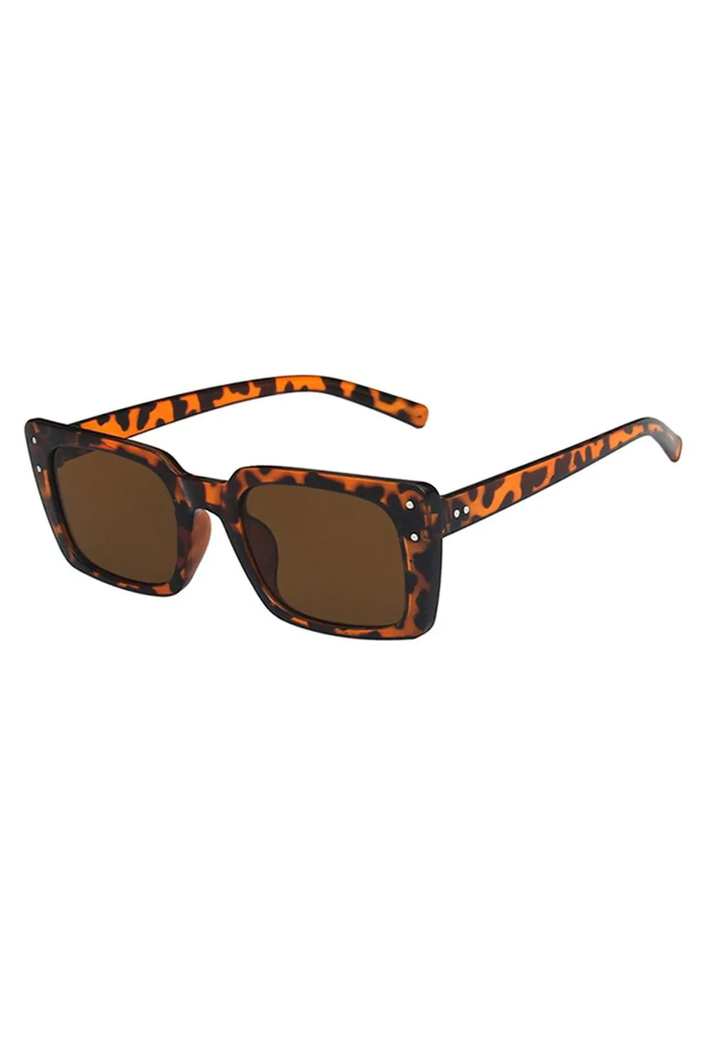 Leopard Frame Anti-reflective Square Retro Sunglasses