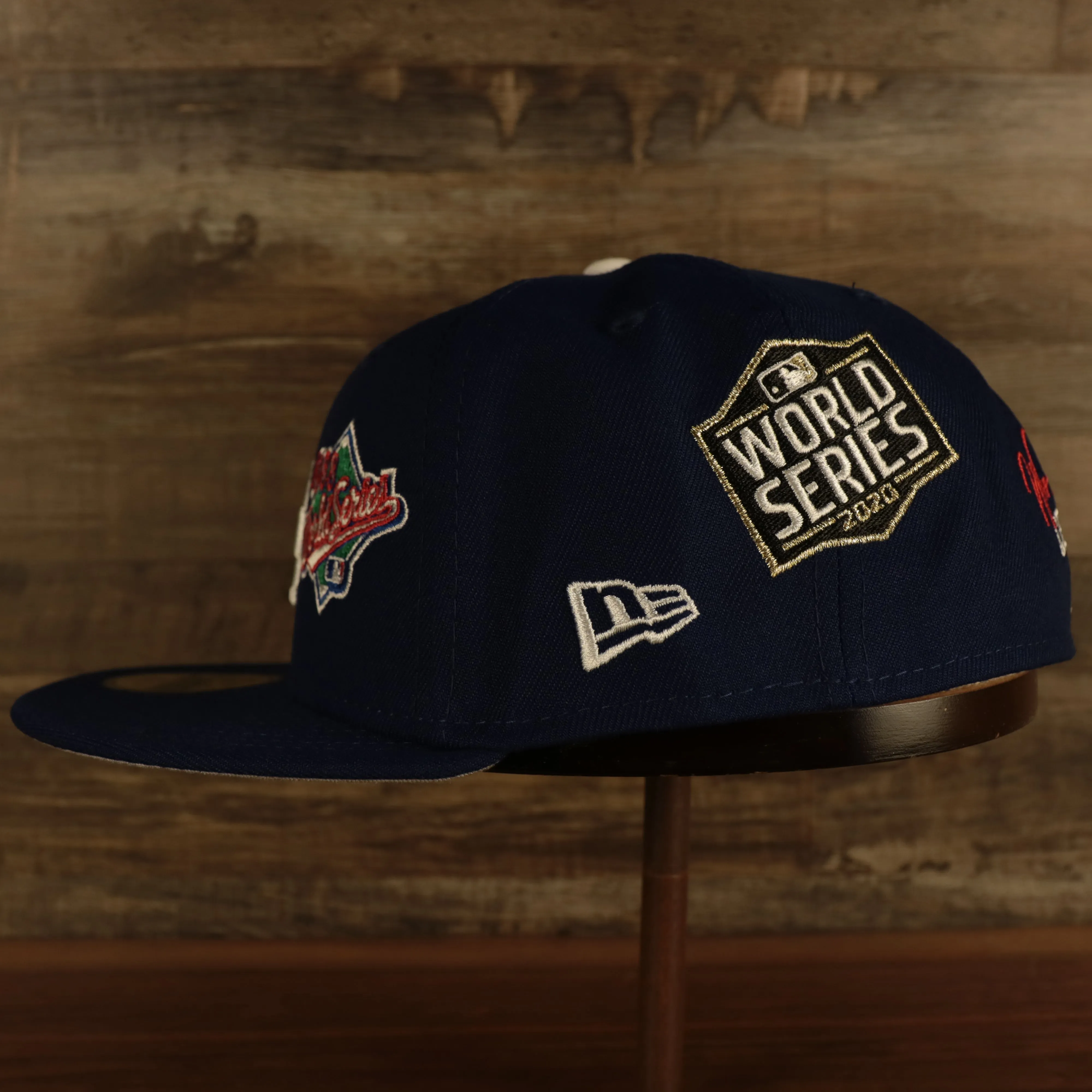 Los Angeles Dodgers Cooperstown Championship Rings All Over Side Patch Gray Bottom 59FIFTY Fitted Cap