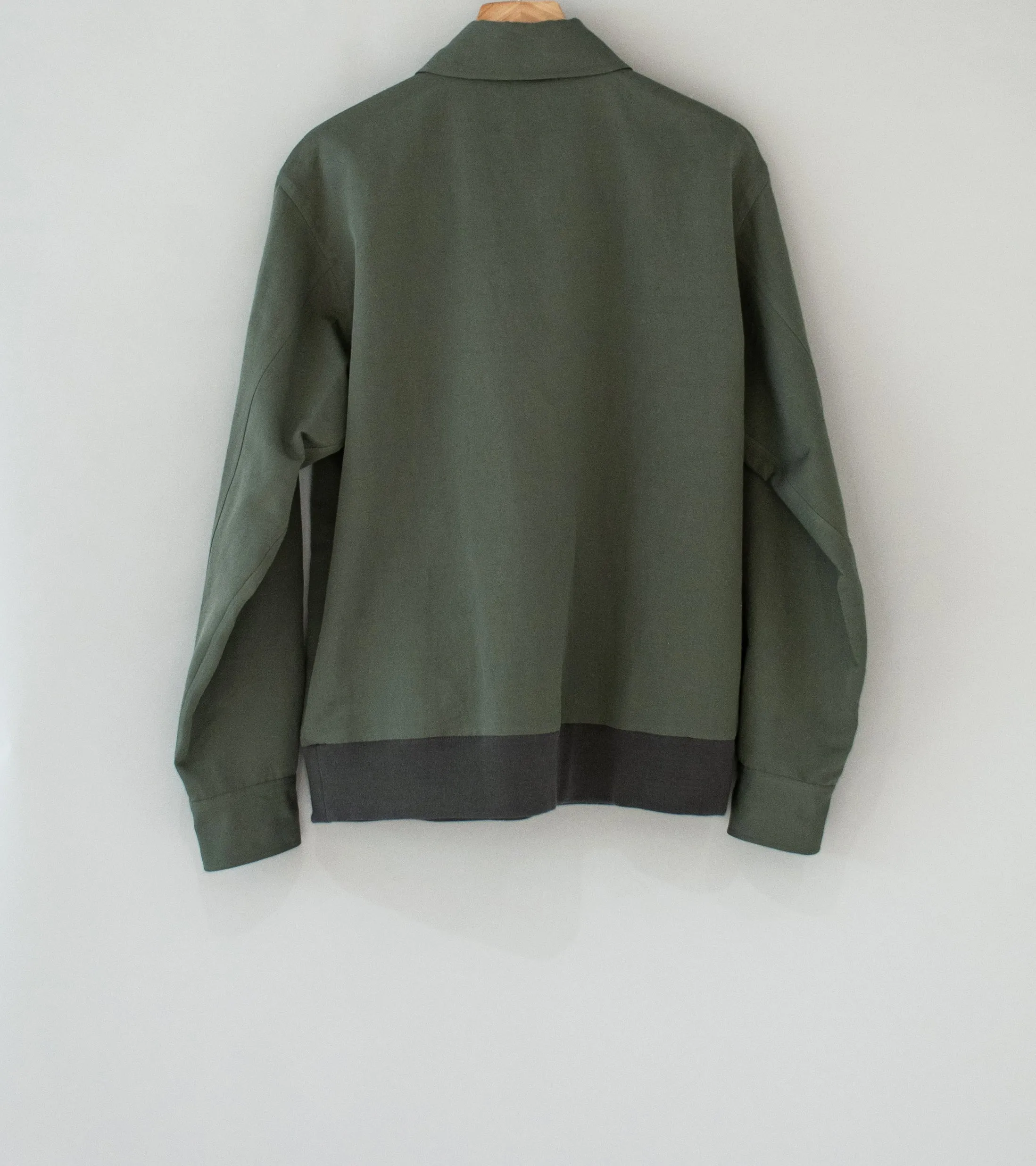 Margaret Howell 'Pull Over Shirt' (Grey Green Light Cotton Linen Twill)