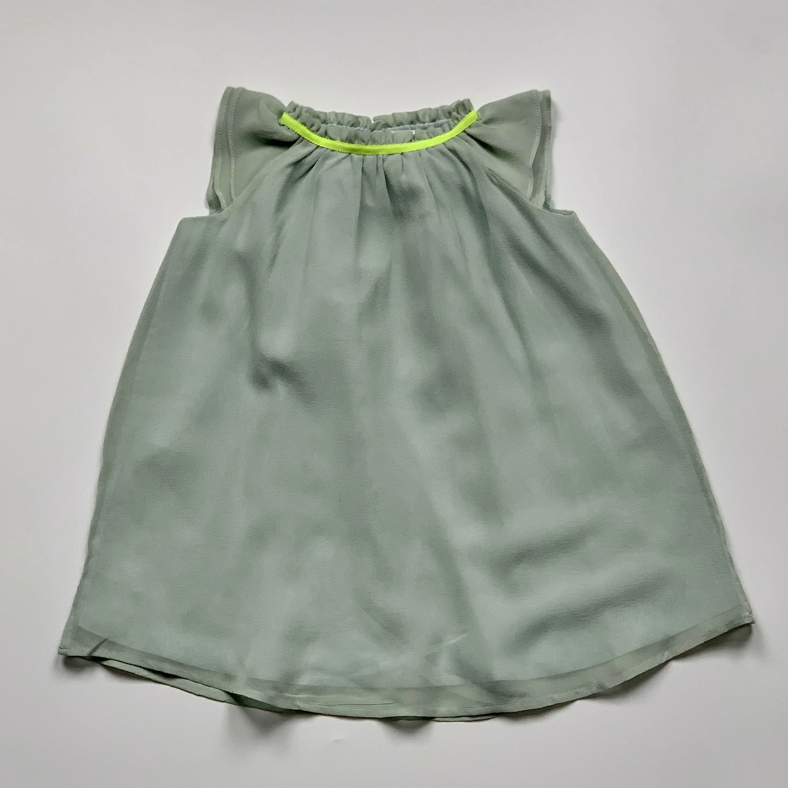 Marie-Chantal Aqua Silk Dress With Neon Trim: 12 Months