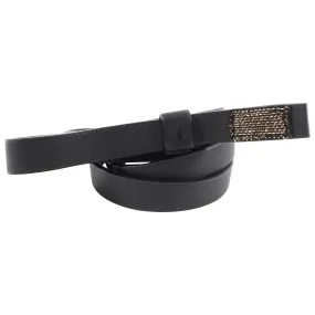 Marie Saint Pierre Black Leather Slim Belt