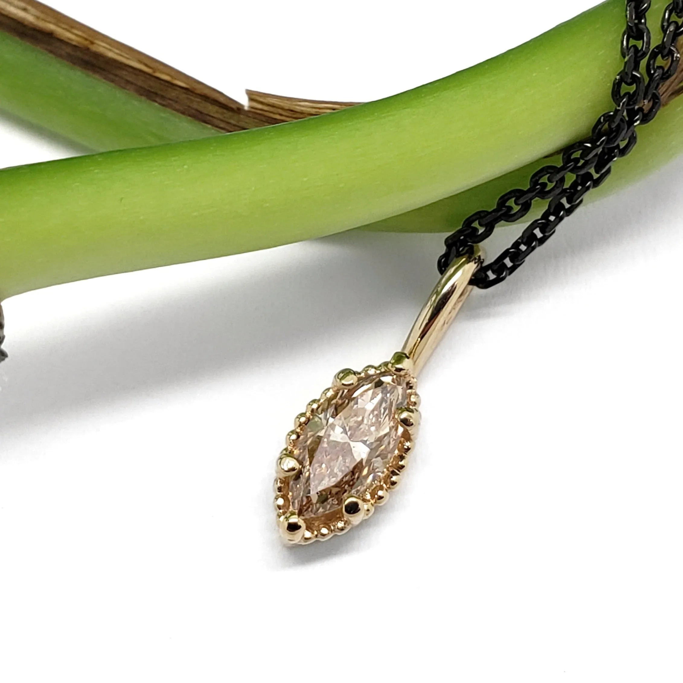 Marquise Champagne Diamond Pendant