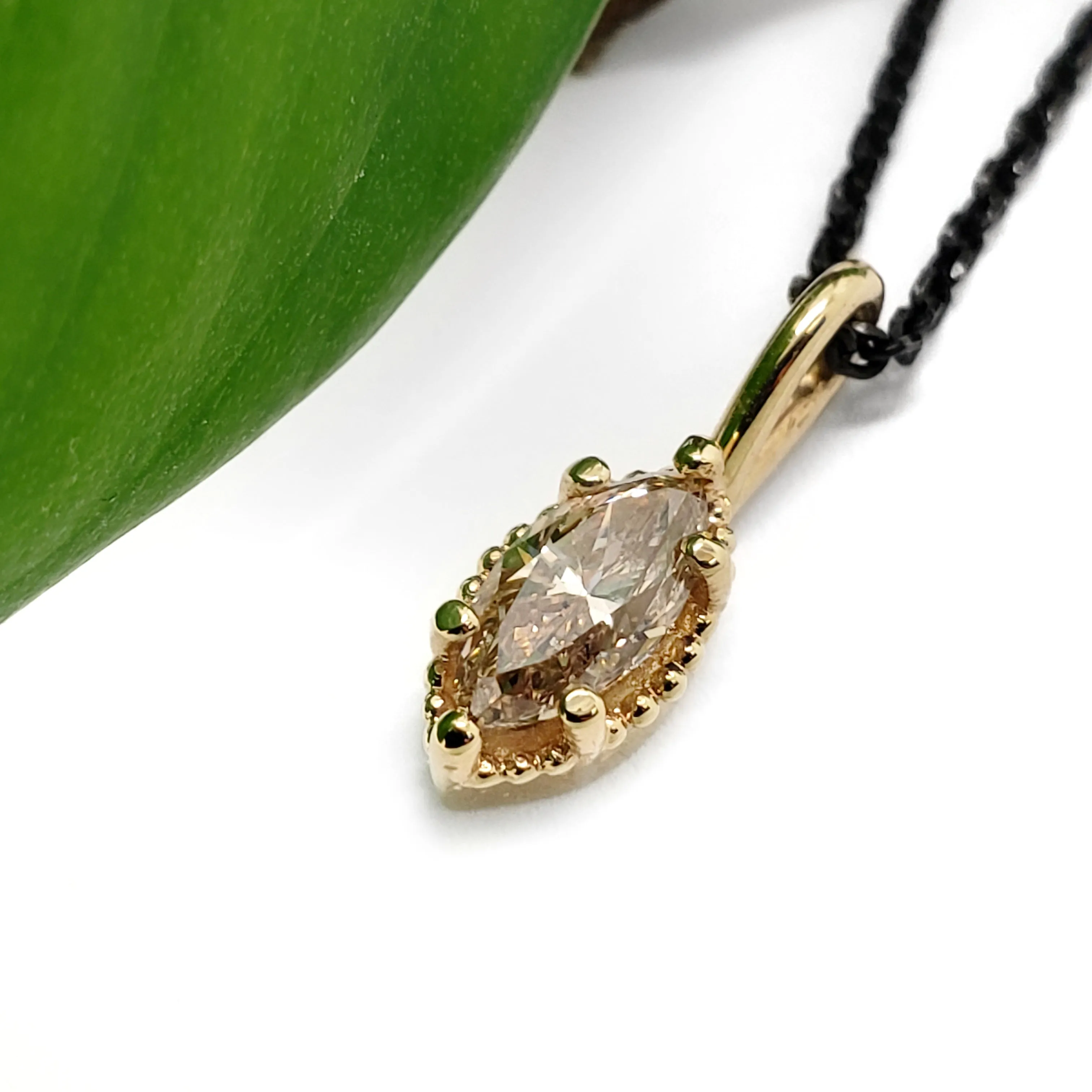 Marquise Champagne Diamond Pendant