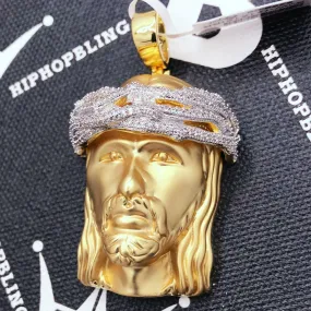 Matte Jesus Piece Pendant CZ Hip Hop Bling Bling Pendant