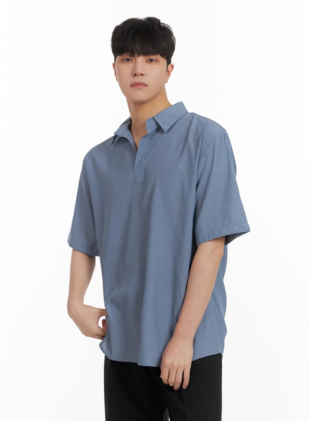 Men's Solid Collar Shirt IA402