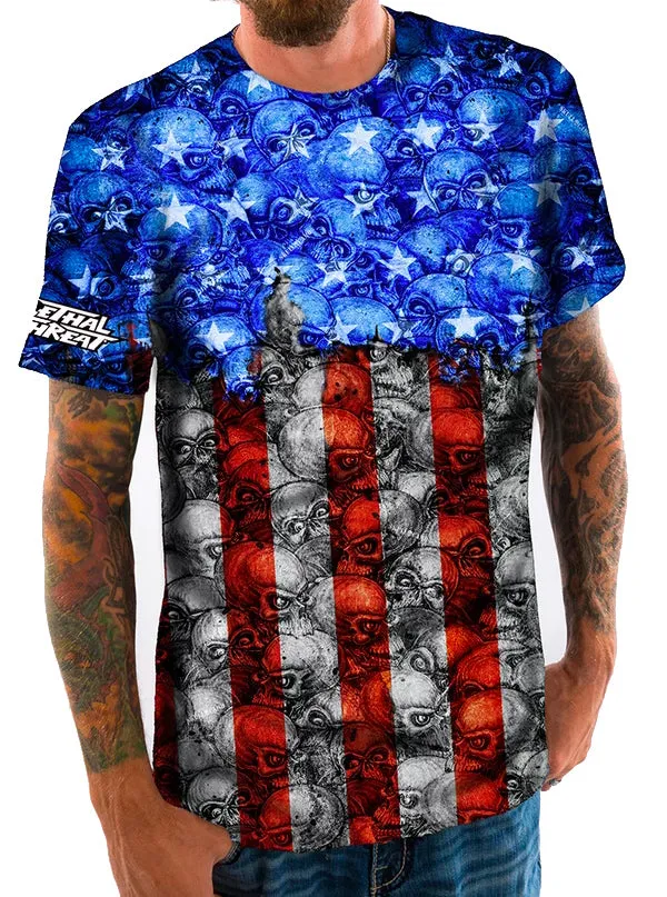 Men's USA Flag Tee (Skull Camo)