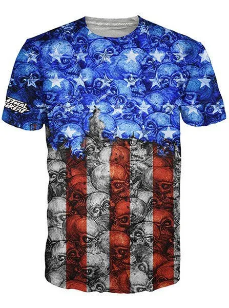 Men's USA Flag Tee (Skull Camo)