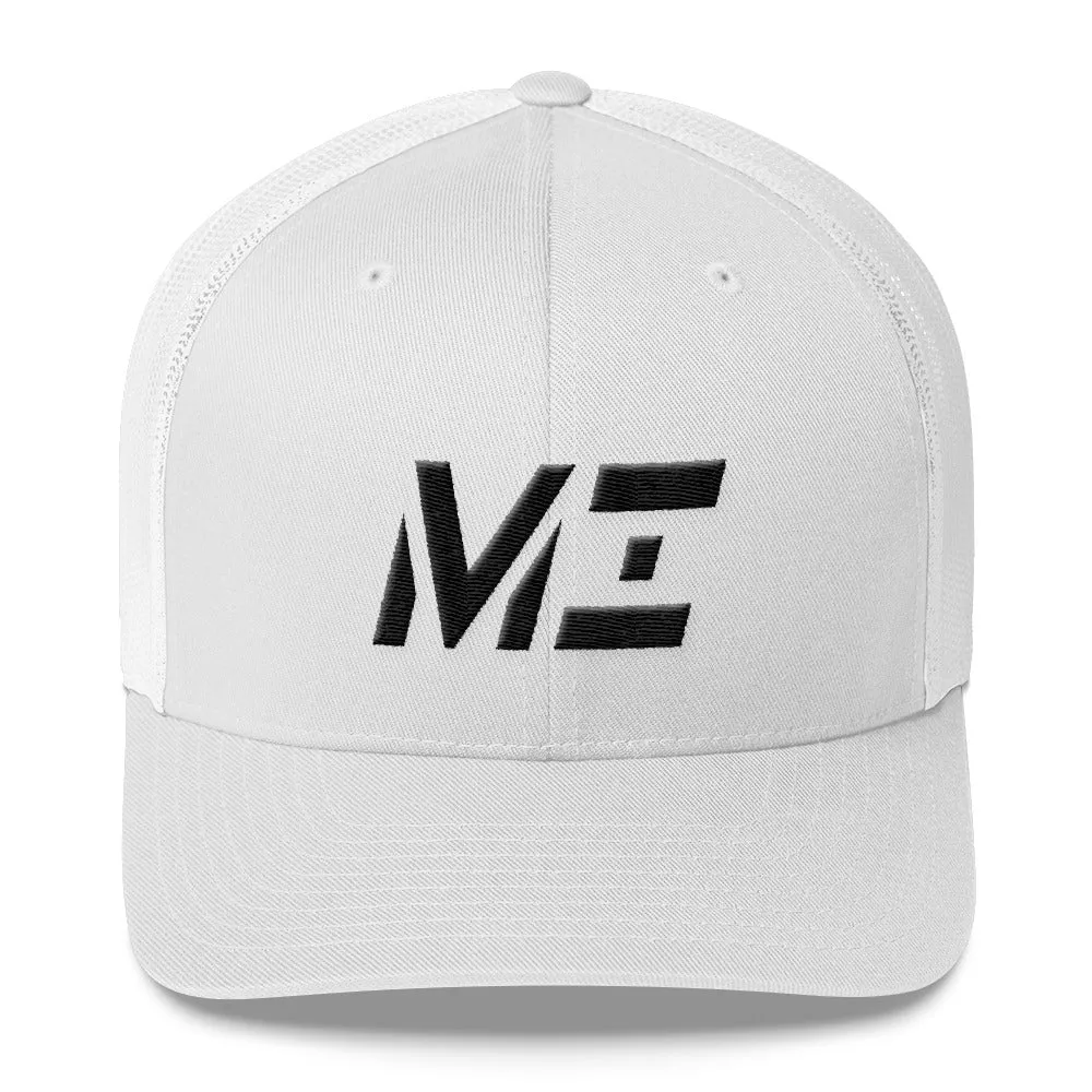 Michigan - Mesh Back Trucker Cap - Black Embroidery - MI - Many Hat Color Options Available