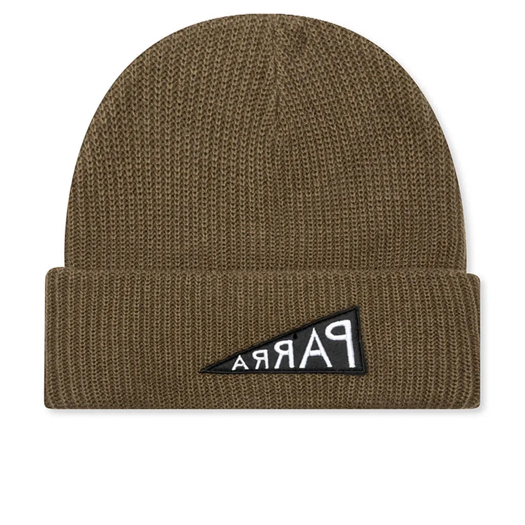 Mirrored Flag Logo Beanie - Camel