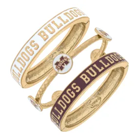 Mississippi State Bulldogs Women's Stacked Enameled Bangle Set