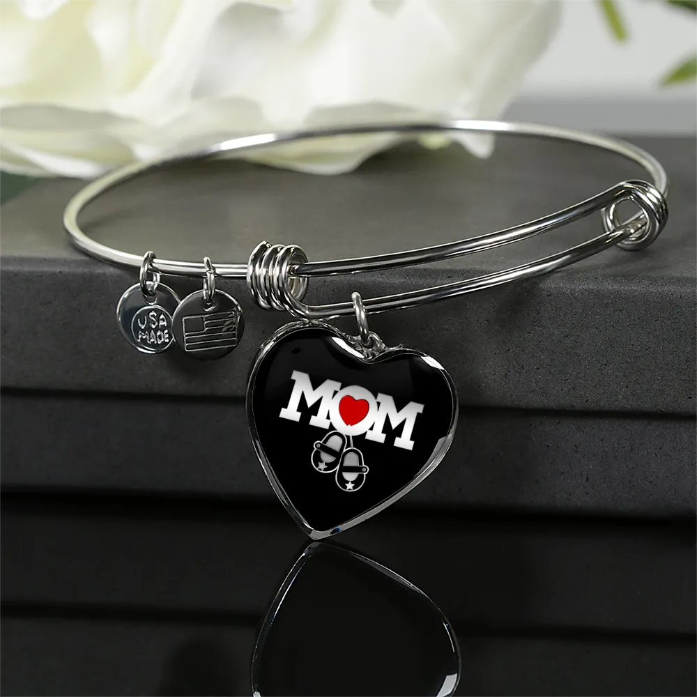 Mom Heart Bangle Bracelet