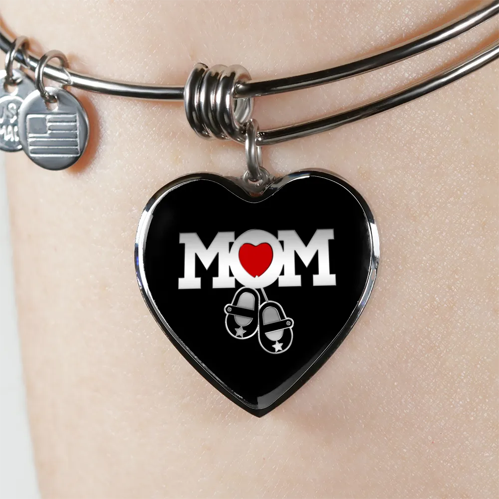 Mom Heart Bangle Bracelet