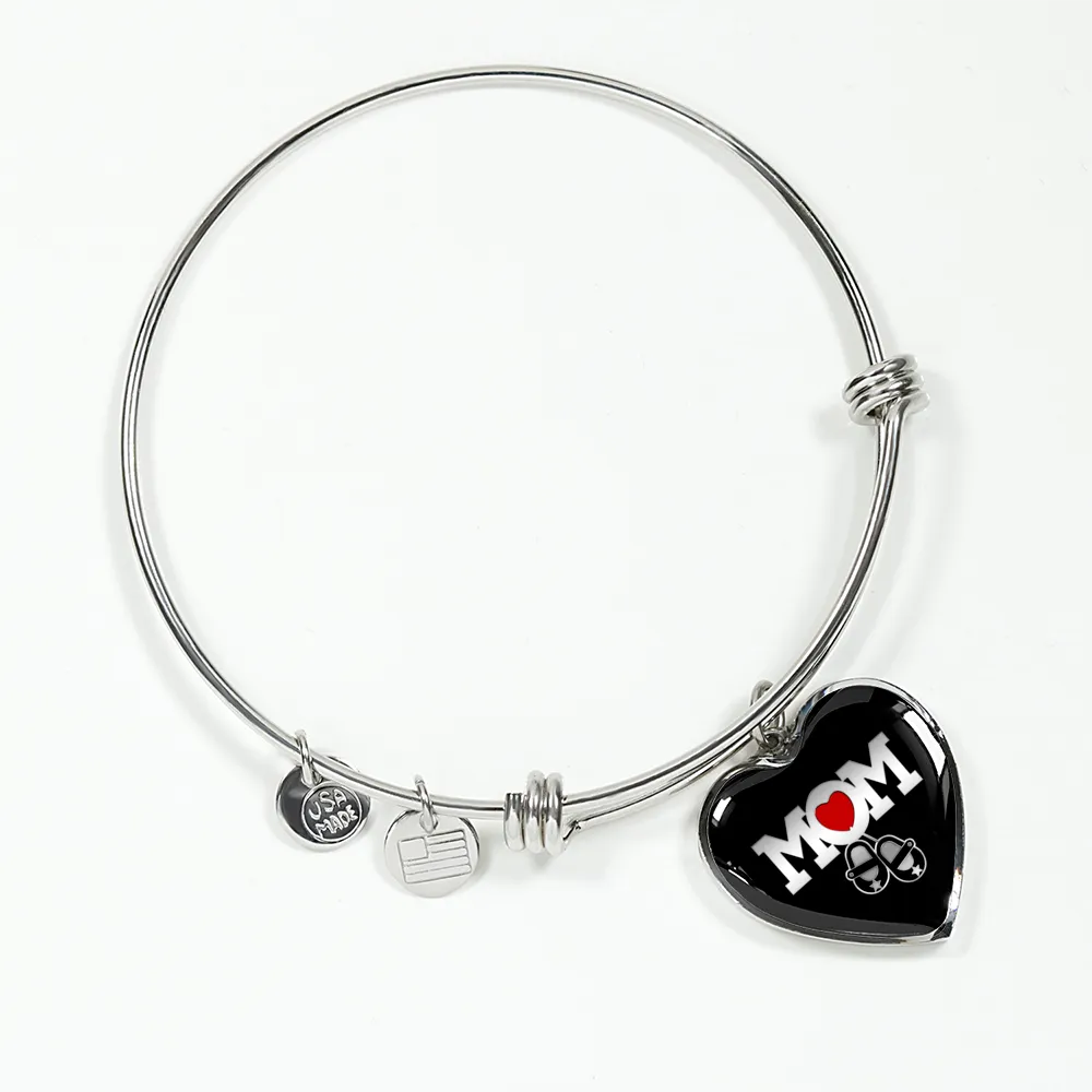 Mom Heart Bangle Bracelet