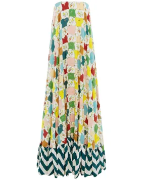 Multicolor Everly Strapless Gown