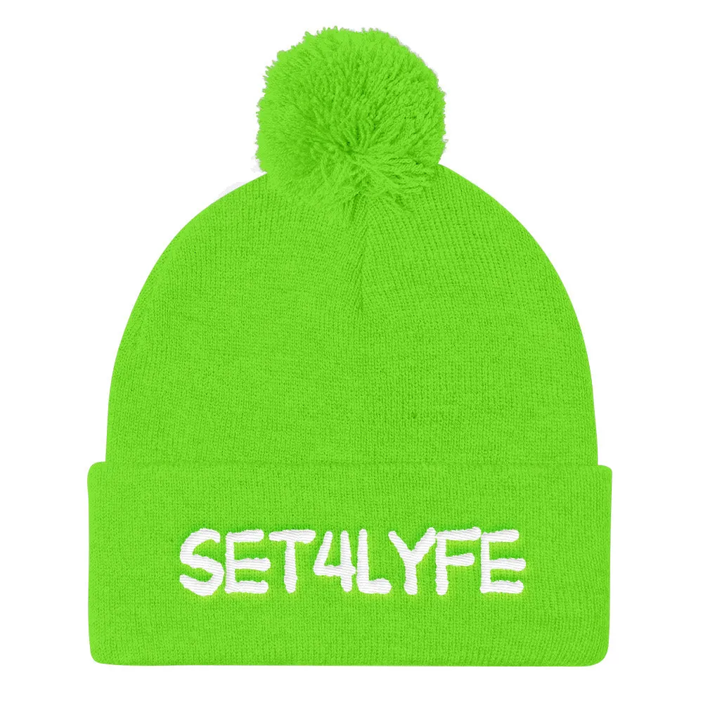 NEON CYPT LOGO POM POM BEANIE