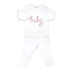 oh baby! Two Piece Set - Baby in Parfait Blush Yarn - Cream