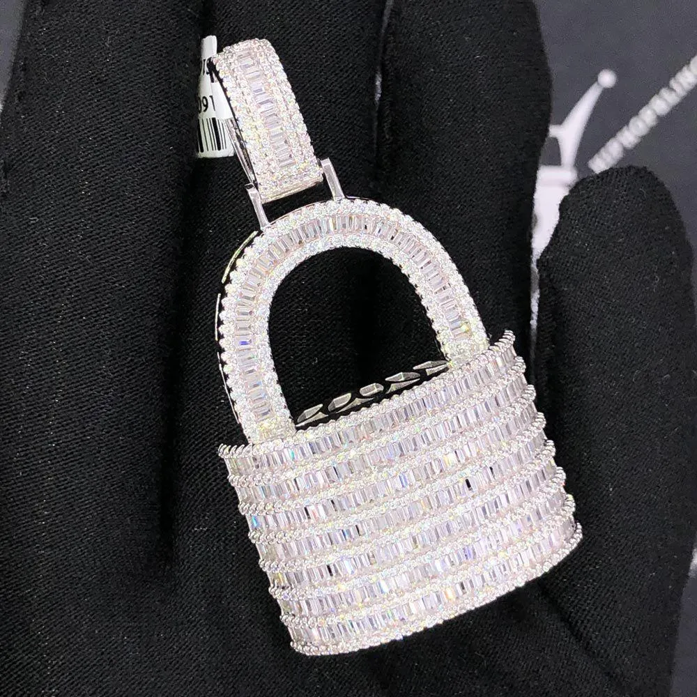 Padlock Baguette VVS CZ Hip Hop Bling Pendant