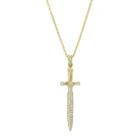 Pavé Diamond Unity Sword Pendant