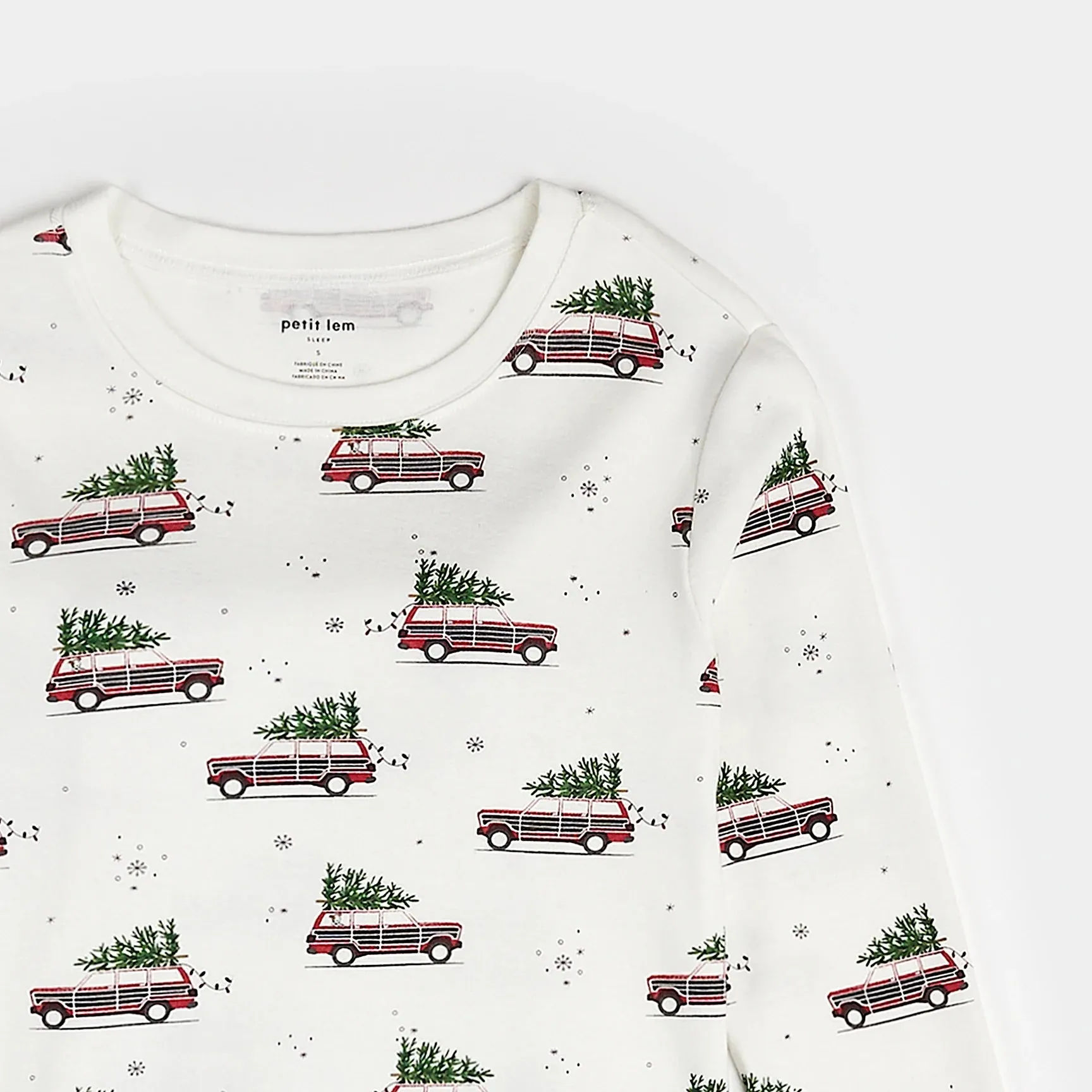 Petit Lem Station Wagon Print on Off-White Women's PJ Set