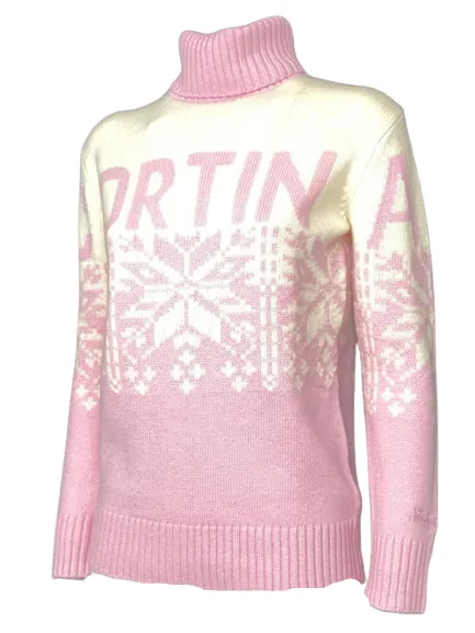 PULLOVER DONNA BIANCO/ROSA CORTINA