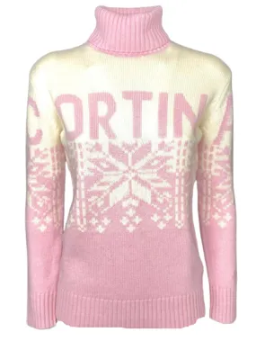 PULLOVER DONNA BIANCO/ROSA CORTINA