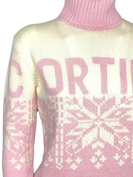 PULLOVER DONNA BIANCO/ROSA CORTINA