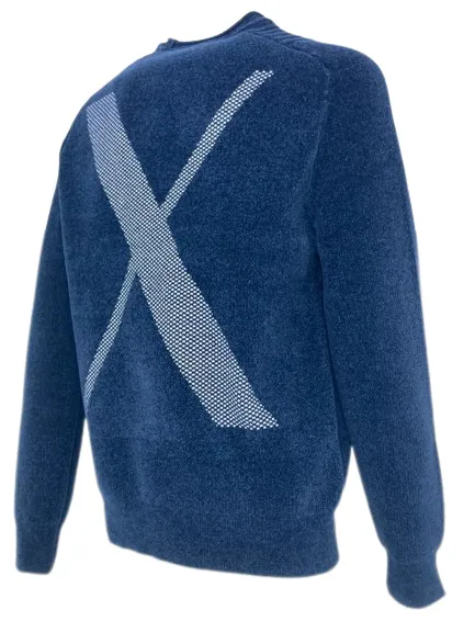 PULLOVER UOMO BLU CON LOGO FRONTALE