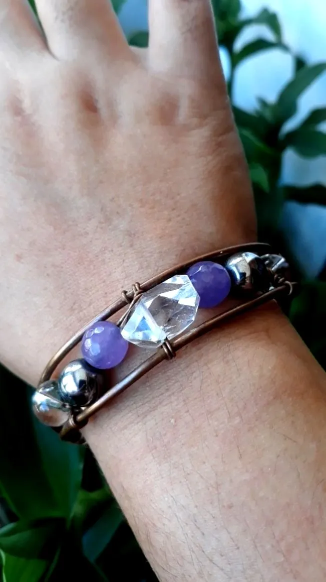 Purple Jade Adjustable Cuff