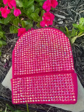 Rhinestone Beanie - Pink