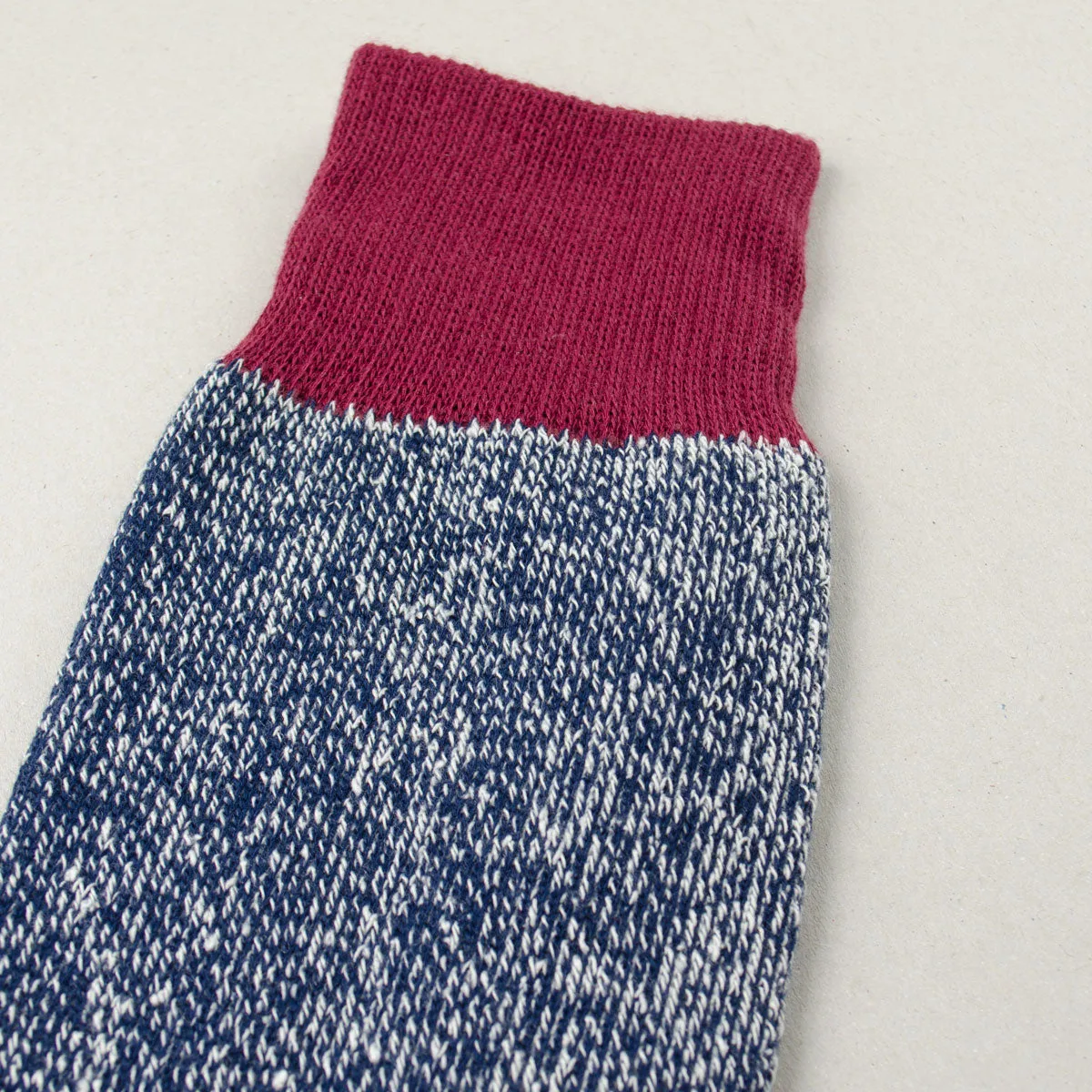 RoToTo - Doubleface Silk / Cotton Socks - Burgundy / M. Navy