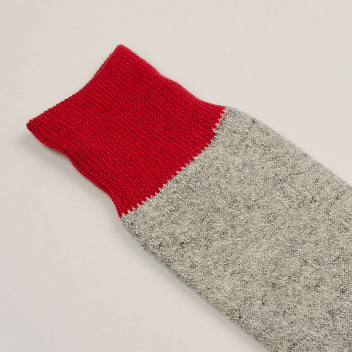 RoToTo - Doubleface Silk / Cotton Socks - Red / Light Gray