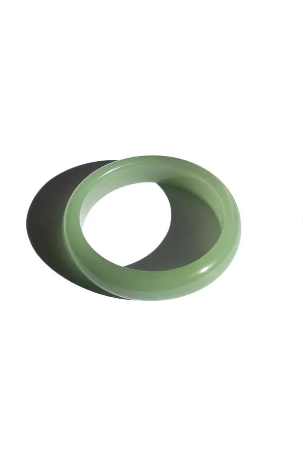 Seree Smoke Opaque Jade Stone Bangle - Light Green