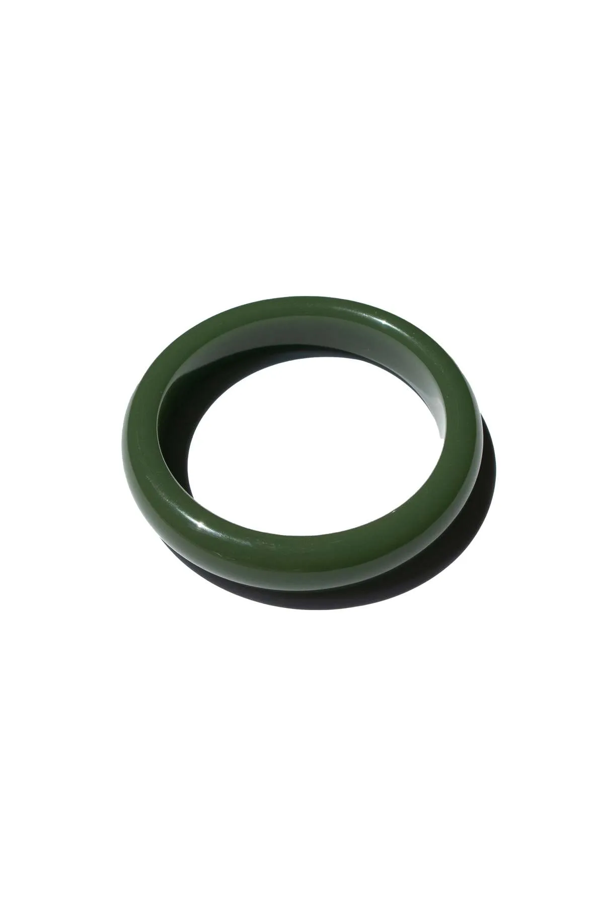 Seree Smoke Opaque Jade Stone Bangle - Light Green