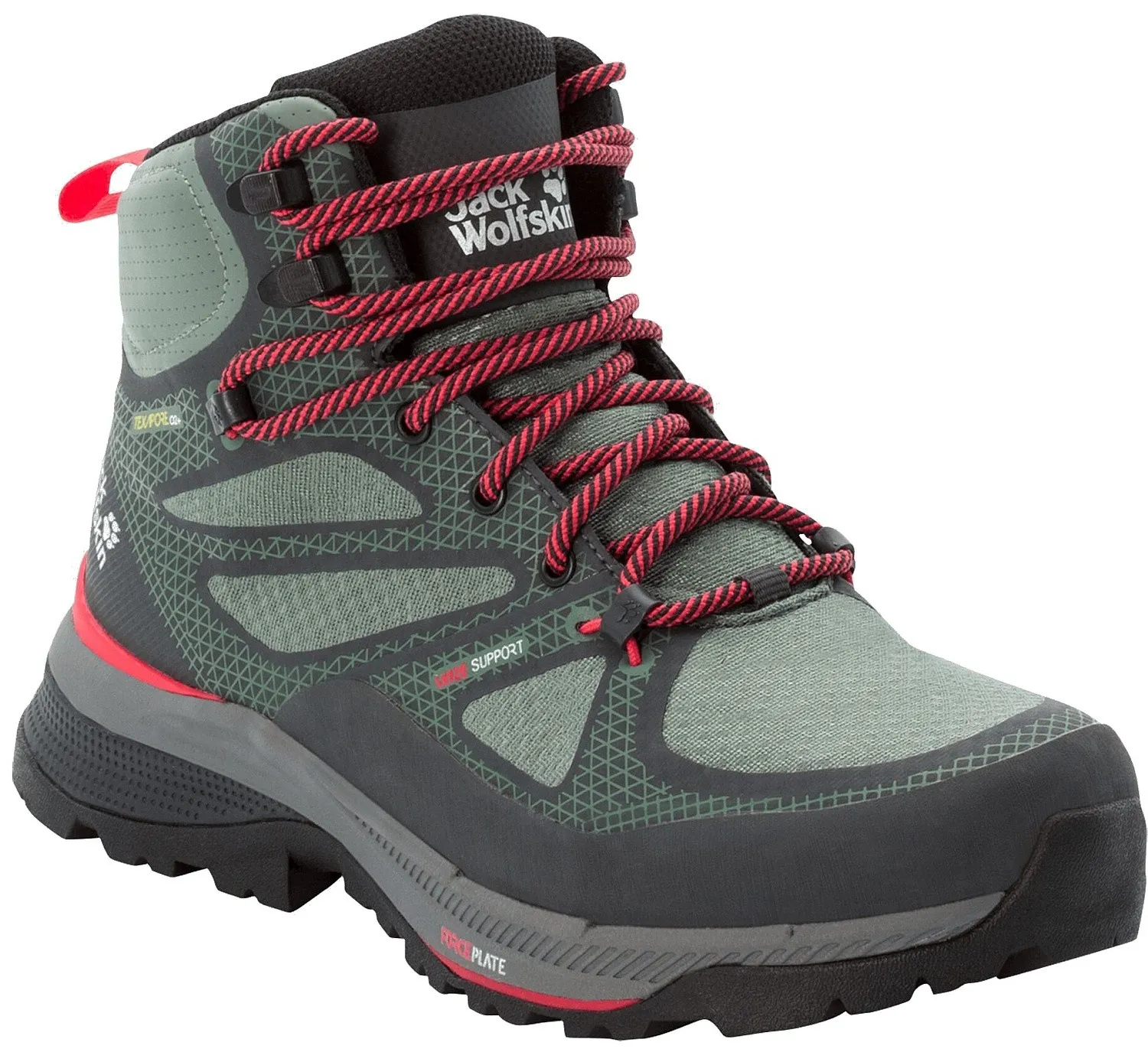 shoes Jack Wolfskin Force Striker Texapore MID W - Lime/Dark Green - women´s